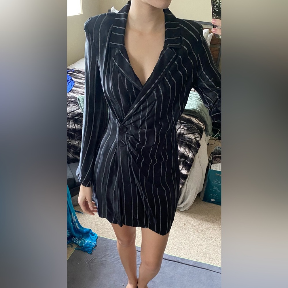 Zara Pinstripe Blazer Dress